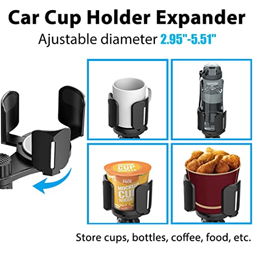 Hitispace Multifunctional Car Cup Holder Phone Mount, 4-In-1 Car Cup Holder Expander For Car With Adjustable Base, All Purpose Car Cup Holder Compatible With Iphone, Samsung & All Smartphones #TOP2