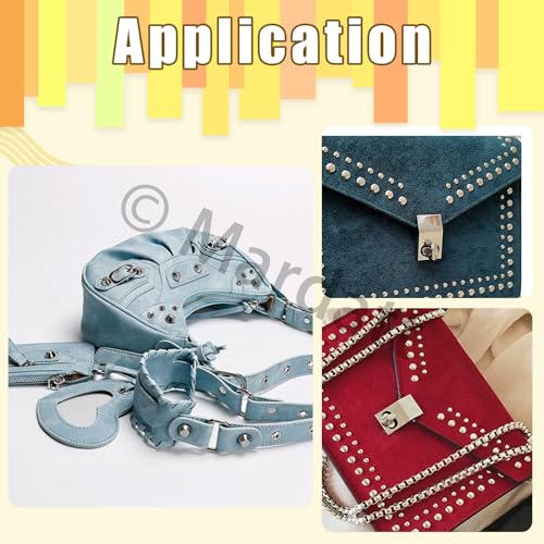 Mardatt 200 Sets 5mm Double Round Cap Leather Rivets with Fixing Tools, 10 Colors Caps Leather Rivets Metal Studs Leather Rivet Dome Rivets for Leather Craft DIY Decoration