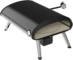 Forno de Pizza Portátil Rotativo a Gás GLP, Com Pá de Alumínio, Cortador de Pizza e Capa para Transporte