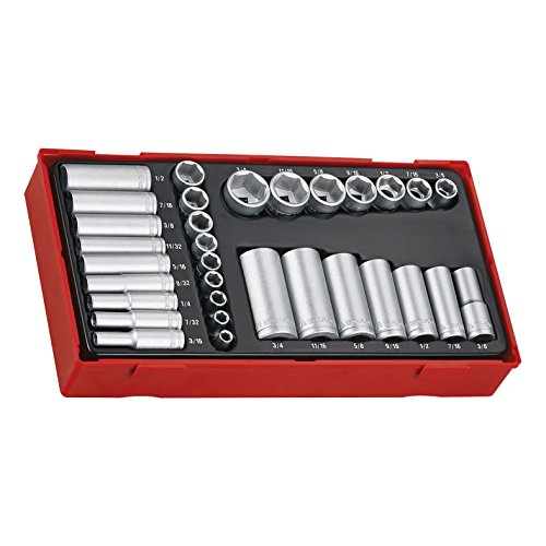 Tengtools TTAF32 - Juego de 32 Vasos Hexagonales 1/4