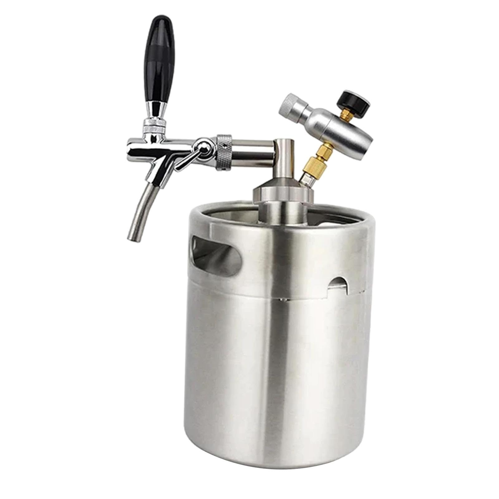 Homyl Mini Dispensador de Barriles de Acero Inoxidable, Dispensador de Grifo para Barril, Dispensador de Grifo de Cerveza para Fiestas, Restaurantes, tal como se describe, 5L