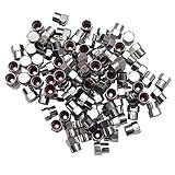 MonkeyJack 100 Pieces Tire/Wheel Air Pressure Stem Valve Caps Plastic Made Chrome Plated Universal
