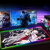 ❤ El diseño de las almohadillas de ratón RGB para juegos con material trenzado de fibra superfina que es microtexturizado, superficie lisa, navegación precisa sin deformación, por lo que el ratón puede moverse sin problemas a través de la almohadilla y luego el cursor sigue el ratón con precisión. La base de goma antideslizante mantiene la alfombrilla de ratón para juegos sujetando el escritorio firmemente. Optimiza tu experiencia de uso.