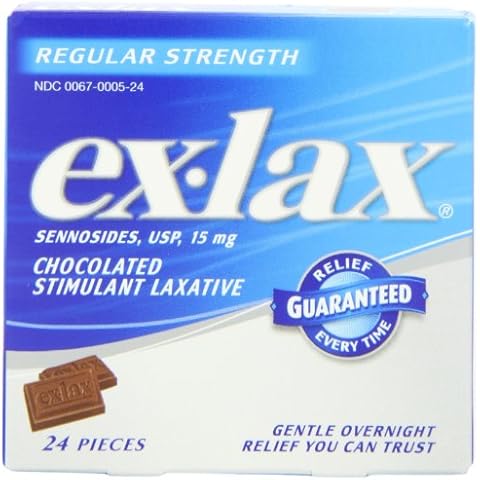 Ex-lax Regular Strength Chocolated Stimulant Laxative Constipation Relief Pills for Occasional Constipation, Chocolate Laxatives - 24 count Cover