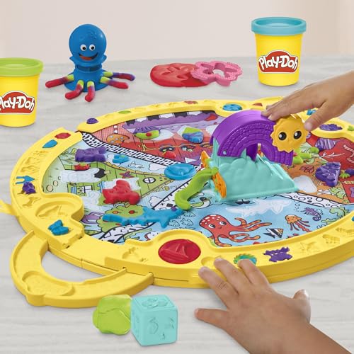 Play-Doh Tapis de Voyage, Coffret Découverte avec Pâte à Modeler, Kit Créatif avec Accessoires, Activité Manuelle, Jeux Créatifs et Artisanat Artistique pour Enfants