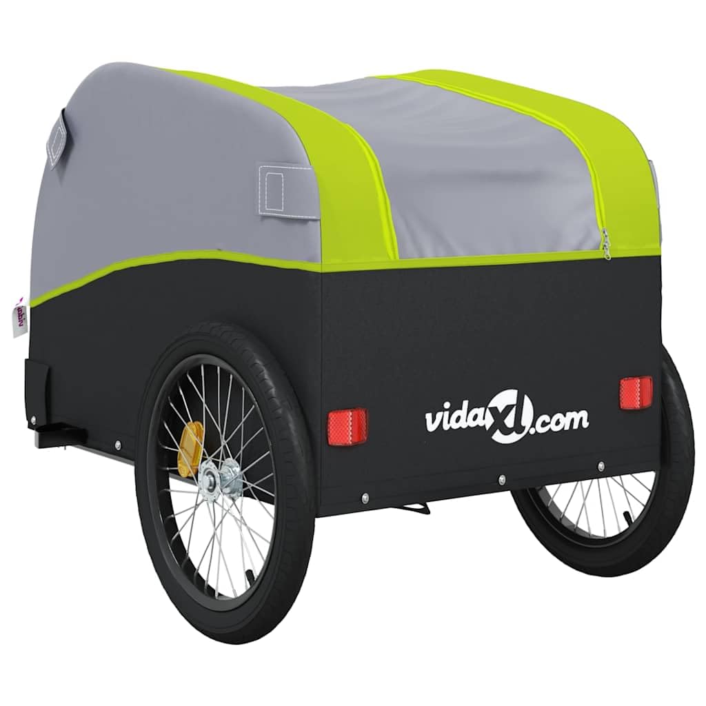 Remorque de vélo avec charge de 30 kg, remorque de charge en fer et tissu Oxford, remorque de transport pour vélo avec drapeau de sécurité