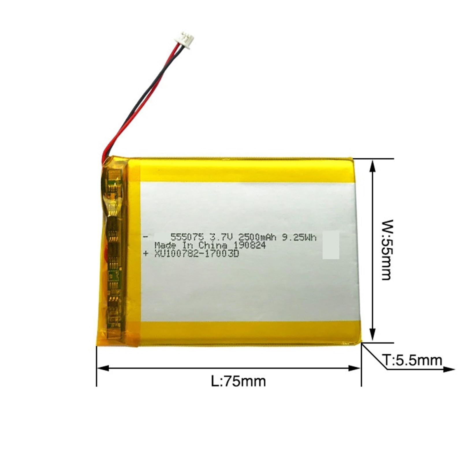 Batterie 3,7 V 2500 mAh 555075 (1 pièce)