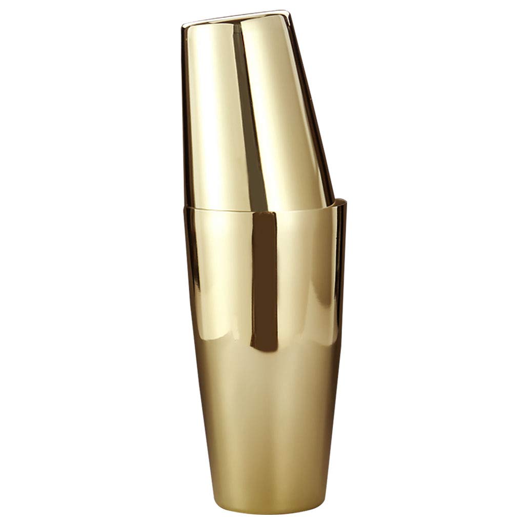 Coctelera Boston de acero inoxidable color oro para coctelería casera y bar
