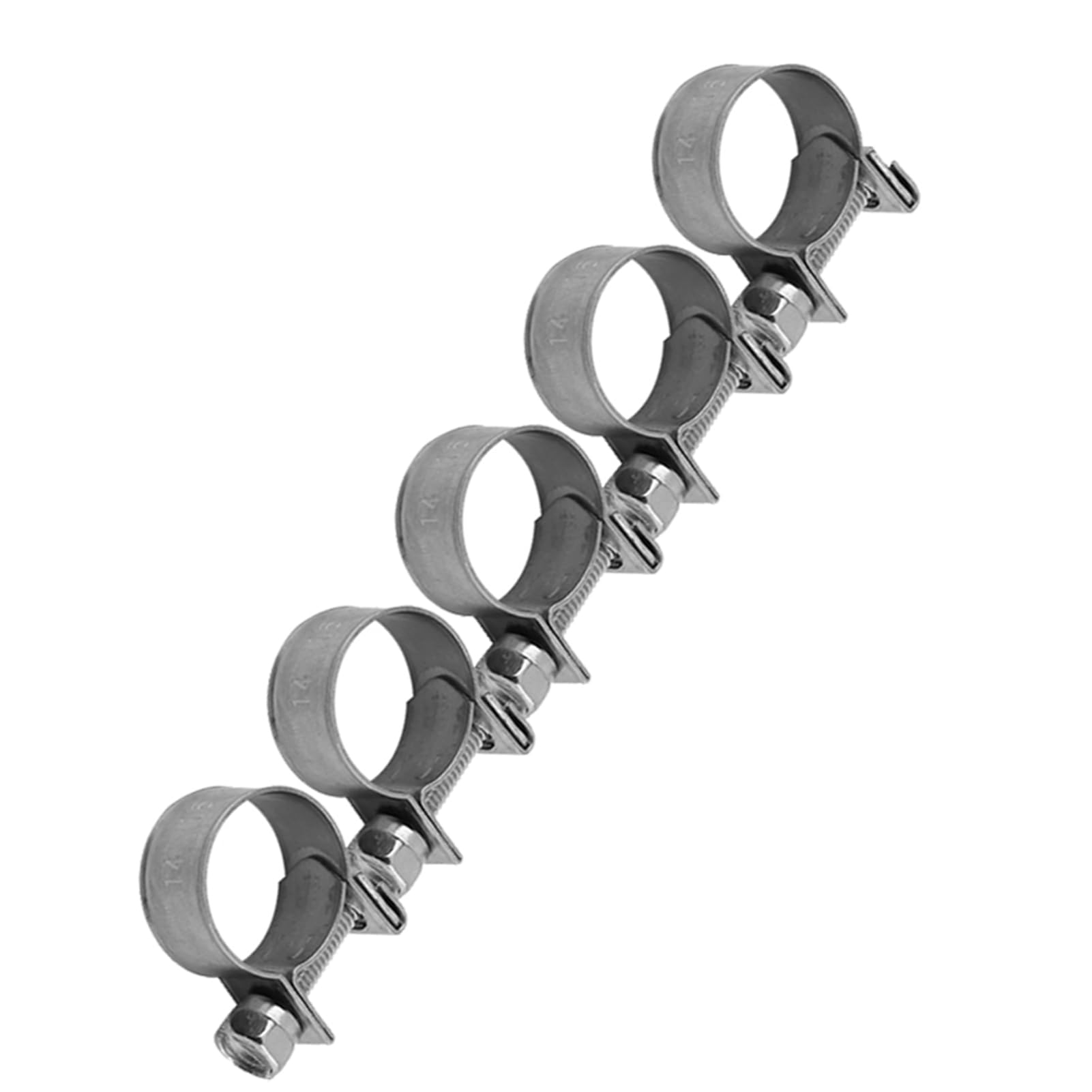 Yctze 10-teiliges Edelstahl-Schlauchschellen-Set mit Verstellbarem Durchmesser für Kraftstoff-, Wasser- und Luftschläuche in den Größen 6 Mm Bis 20 Mm (14–16)