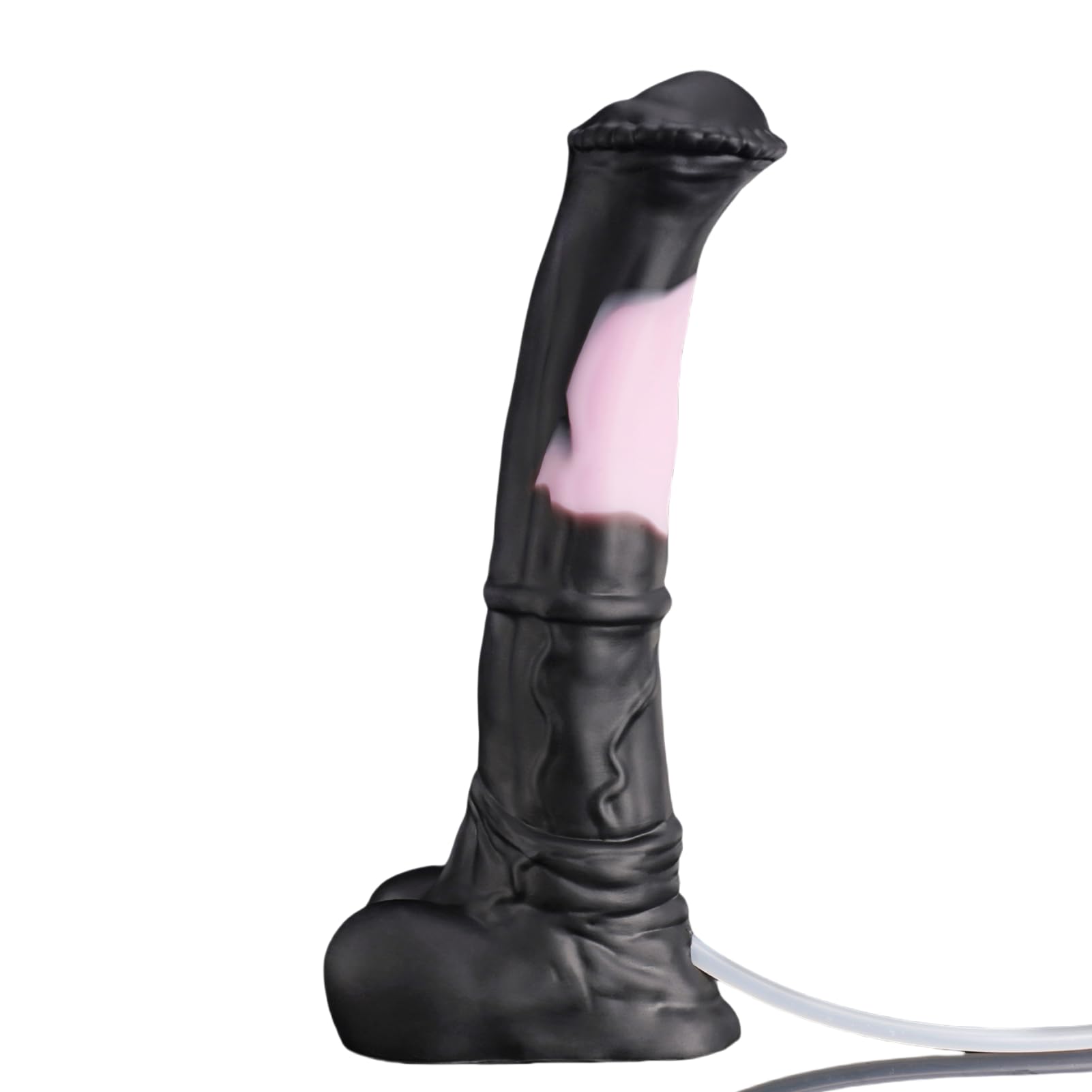 Nothosaur CONOLA W/Tube 13.4 Inch Fantasy Horse Dildo, Platinum Silicone Animal Dildo with Textured Head & Veined Shaft, Thick Anal Dildos with Strong Suction Cup for G Spot & Anal Play - Black Pink: XL Black&pink (W/Tube)