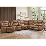EBELLO Faux Leather Reclining Sectional