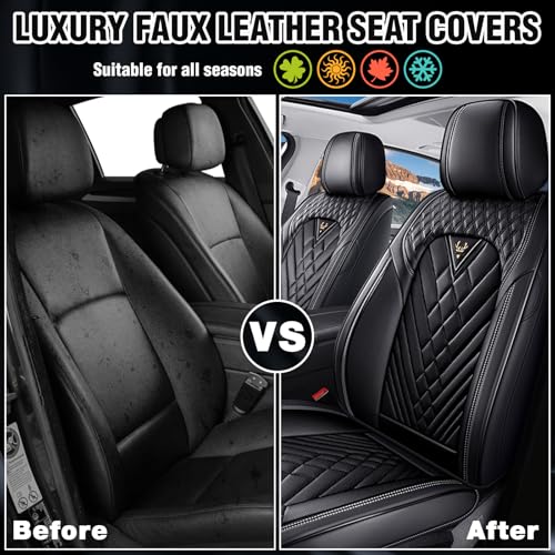 Image of 4Runner Seat Covers Custom Fit for Toyota 4Runner 2000-2026, Waterproof Nappa Leather Car Seat Cover, Comfortable and Anti-Slip Front Seat Covers(2 Seats /Black)