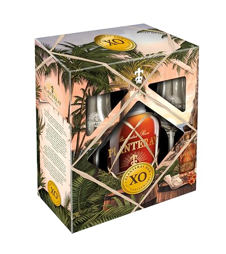 PLANTERAY RUM - (Ehemals Plantation) XO 20th Anniversary in Geschenkverpackung mit 2 Gläsern - Alter Rum - Herkunft: Barbados - Doppelreifung - 40% Vol - 70 cl