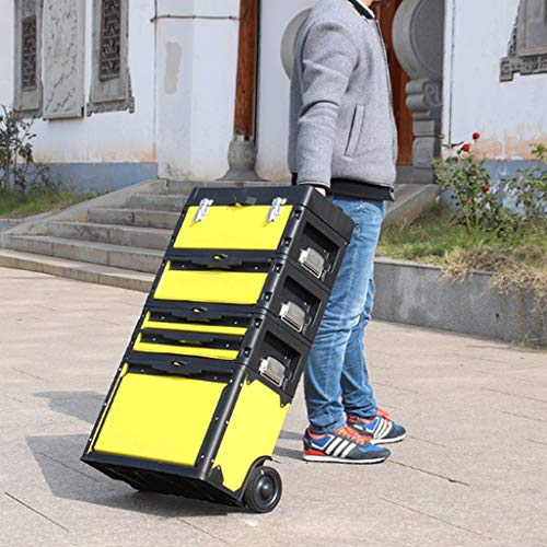 LMJ Werkzeugkasten Trolley Werkzeugkästen Vierlagige Kombinierter Pull Rod Werkzeugkasten mit hoher Kapazität… – Bild 7
