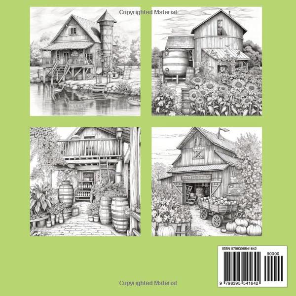 Miniatura 2 de Country Farm and Cozy Farmhouses An Adult Coloring Book Featuring Beautiful Flowers, Gardens, Relaxing Farm Scenes, and Country Life