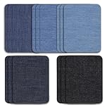 Denim Patches for Jeans Iron On – 15 Pcs Denim Fabric Patches with Strong Adhesive – Denim Patches for Inside Outside Jeans Repair Kit – Assorted Blue Shades Iron On Patches for Clothing Repair