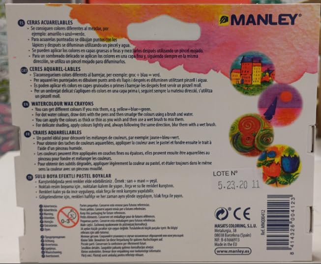 12 Pastelli A Cera Manley - Viola Blu: Ideali Per Disegno E Creatività - Foto 8