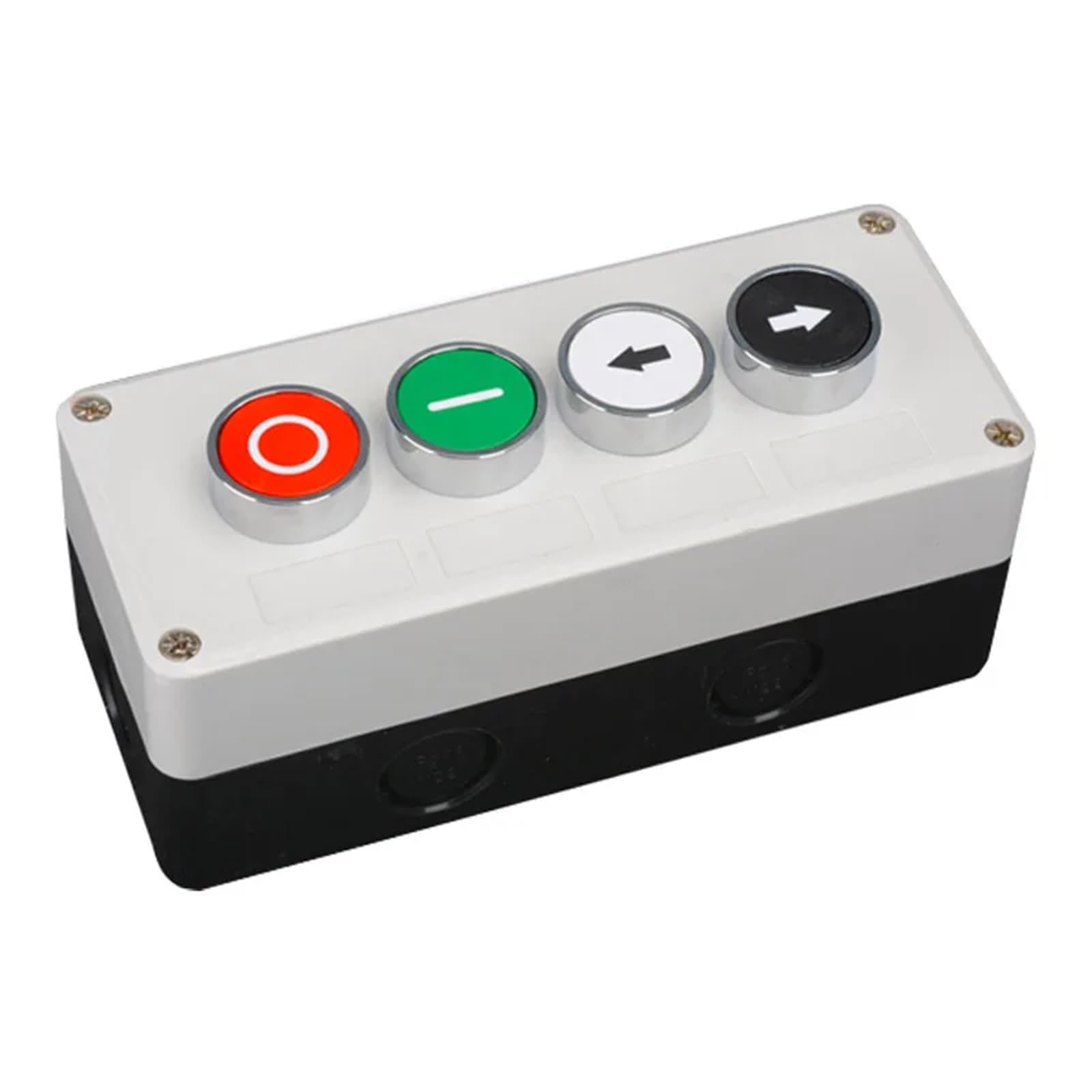 1 interruptor de botón de metal XB2, caja de control de inicio y parada, símbolo de identificación industrial, reinicio automático, interruptor de parada de emergencia circular(DVPPS05)