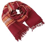  Guru-Shop, Sciarpa Indiana/stola, Etno Sciarpa/coperta, Rosso, Sintetico, Dimensione Indumenti:One Size, 200x100 cm, Sciarpe