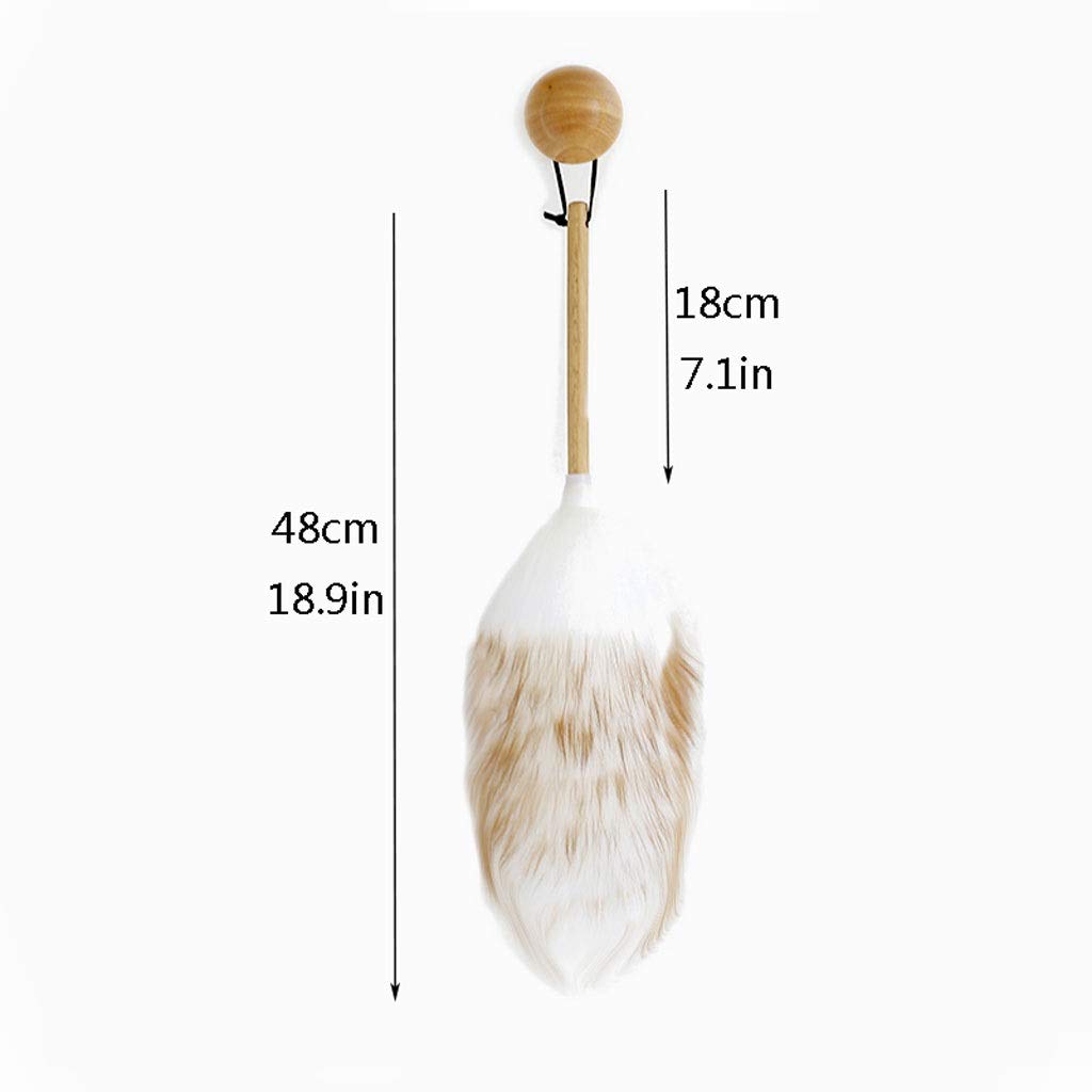 spolverini per la pulizia, Set Piumino Spolverino in lana d'agnello con manico in legno massiccio, flessibile, buona presa, antistatico, piumino for spolverini con manico for pulizia domestica e profe