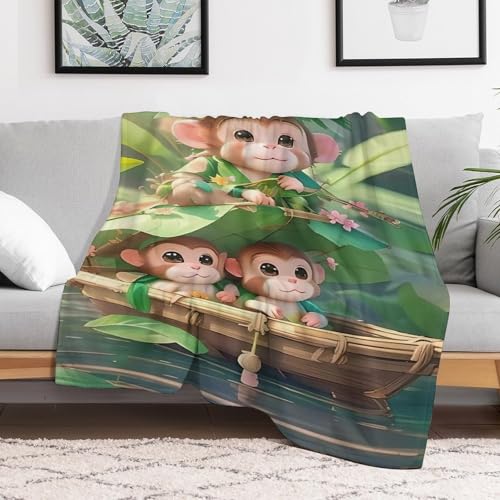Plaid couverture de singe mignon, cadeau idéal pour bébé