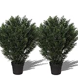 （Set of 2） Large Supersize Tree - 42Inch/3.5 Foot Outdoor,Indoor Artificial Boxwood Plant Topiary Garden Torch Shaped Topiary Artificial Topiaries Bushes Potted Fake Plants Company Home Office Decor