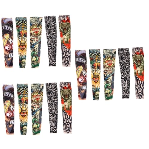 Manches de tatouage de football en polyester BESPORTBLE pour protection solaire du bras, 10 pcs