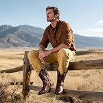 Bruno Marc Cowboy Bottes Carré Toe Bottes de l'Ouest Bottes pays brodées pour homme