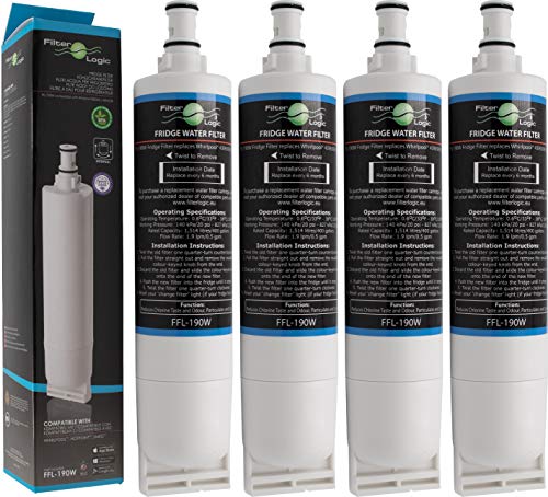 FilterLogic FFL-190W | 4x Filtro acqua compatibile con Whirlpool SBS200 484000008726 SBS002 - Hotpoint 46195027119 481248088024 - Wpro USC009 Clean Ice Water Filter Cartuccia frigorifero americano