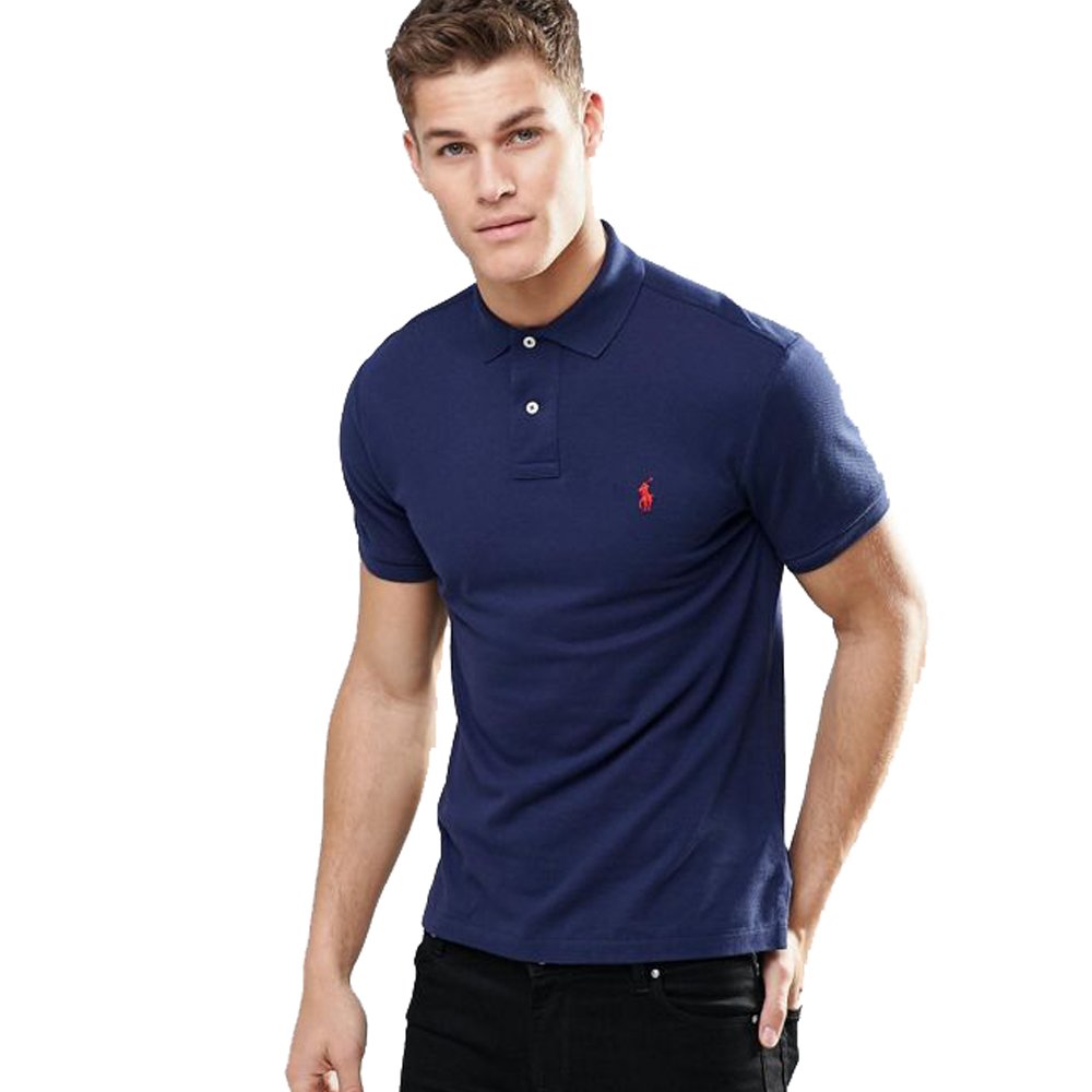 Ralph Lauren Slim-Fit Custom Pique Polo Shirt, Blue, M
