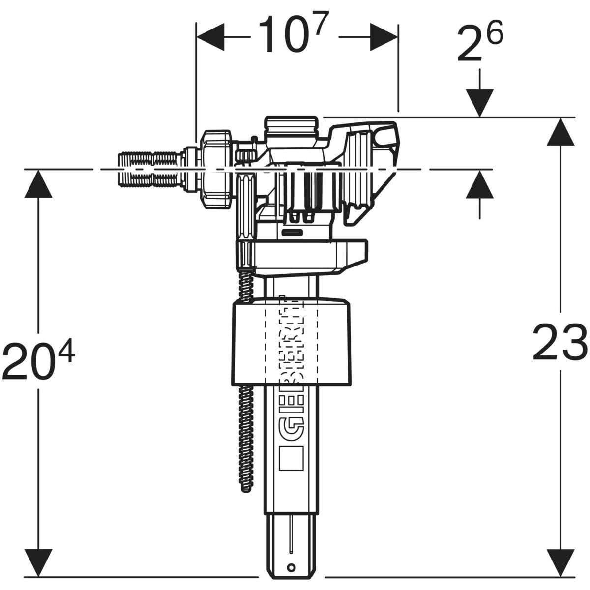 GEBERIT Rubinetto a galleggiante Geberit tipo 383 allacciamento idrico laterale, 3/8", codolo in ottone