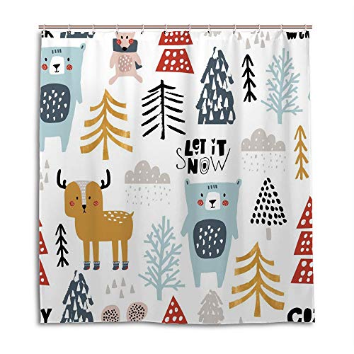 Rideau de douche en polyester résistant moisissure 72x72 avec 12 crochets