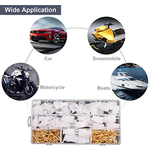 Rantecks ​​480PCS 2.8mm Automobile Connecteur Kit 2 3 4 6 Broches Fil Électrique Connecteurs Kit pour Moto Moto Voiture Bateaux Électrique Instruments