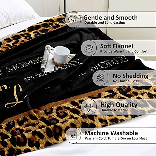 Luvivihome Brown Leopard Throw Blanket, Cozy Soft Cheetah Print Blanket Black Blanket, Fluffy Warm Lightweight Plush Flannel Fleece Blanket For Couch, Bed, Sofa, Inspirational Gifts For Women, 40"X50" #TOP5