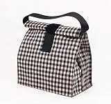  Bolsa reutilizable porta alimentos en tejido impermeable estampado cuadros. Bolsa cero residuo