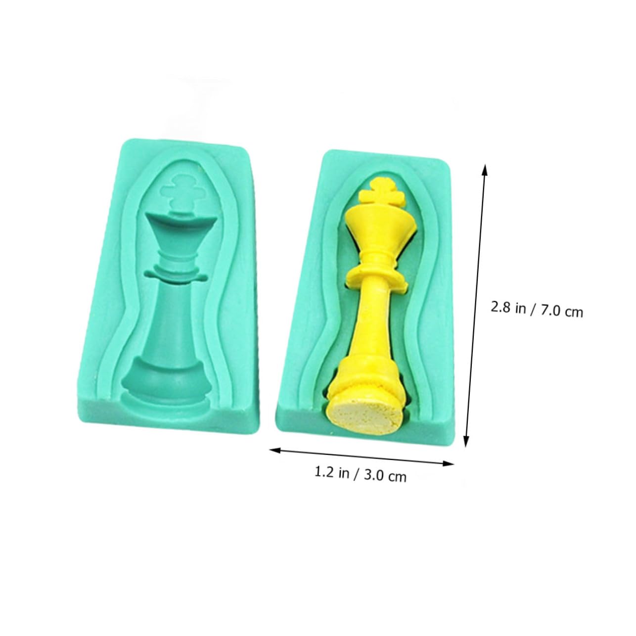 Molde de Silicona de Ajedrez 3d Verde, 12 Piezas para Fondant | Pastel y Chocolate, Acabado Antiadherente, Fácil Limpieza, Diseño Creativo E Innovador