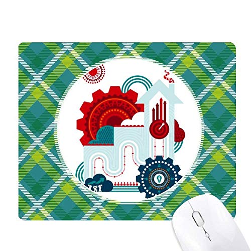 Tapis de souris maison au style réseaux et engins pixel pour coin bureau