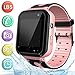 Produktbild wasserdichte Uhr Telefon Kinder Smartwatch, Smart Watch für Jungen Mädchen mit LBS Tracker SOS Anruf Kamera Anti-Lost Voice Chat für Jungen Mädchen Student Geschenk  (X7 LBS wasserdichte Pink)