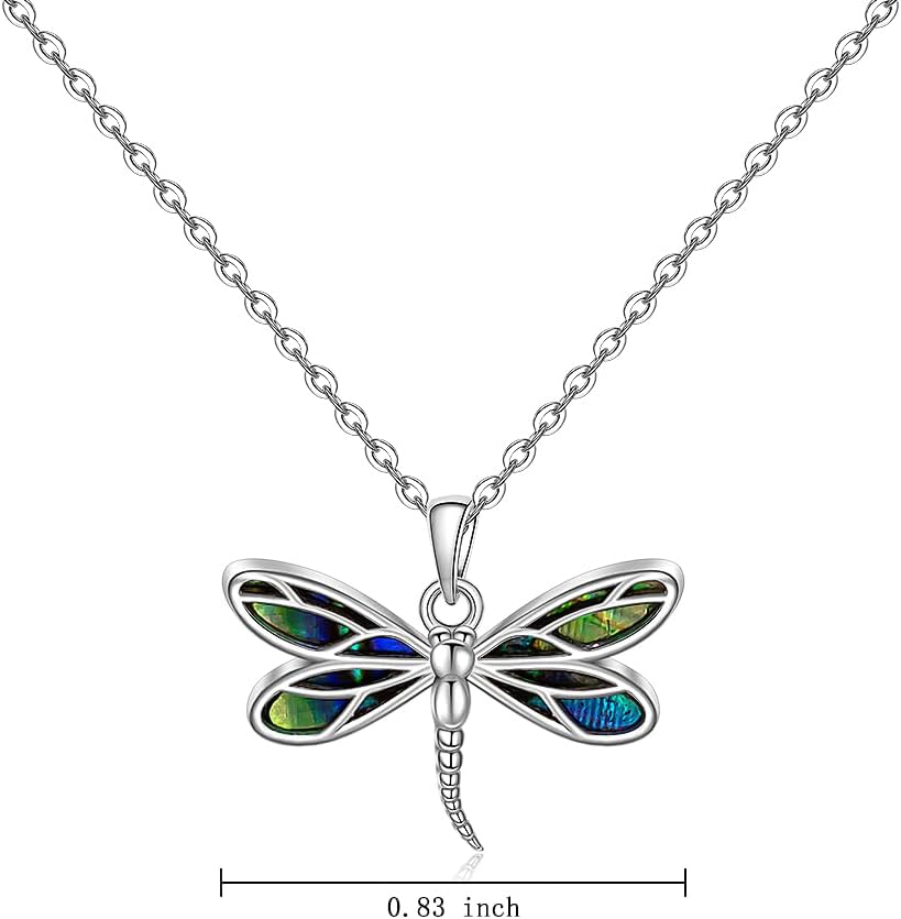 Dragonfly Gifts Dragonfly Necklace for Women Sterling Silver Abalone Pendant Necklaces Elegant Jewelry for Mom - Image 3