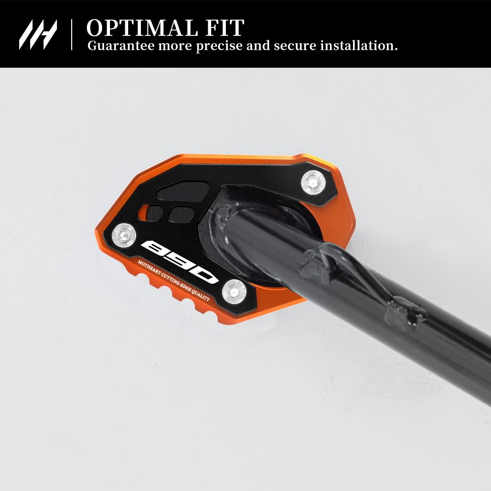Robusto cavalletto laterale ingrandimento per 890 SMT 2023-2024 accessori di supporto moto cavalletto laterale piastra di sicurezza 890 smt accessori (nero e arancione)