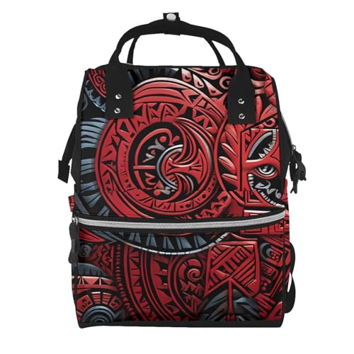Sac à dos maman tribal rouge : rangez tout sans effort et restez élégante