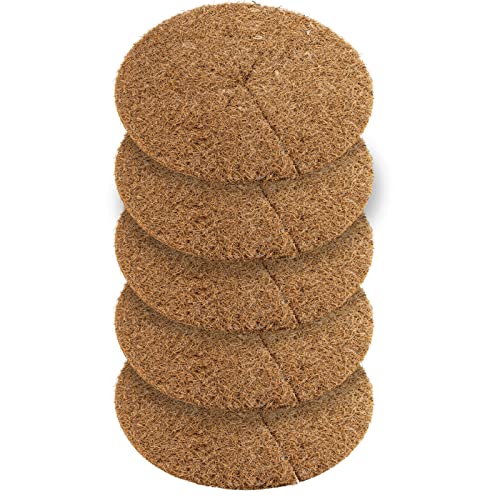 NUGATI Kokos-Mulchscheibe Kübelabdeckung Winterschutz für Topfpflanzen/Pflanzenschutzmatte/Unkrautschutzmatte, Kokosdisk (25cm - 5 Stück)