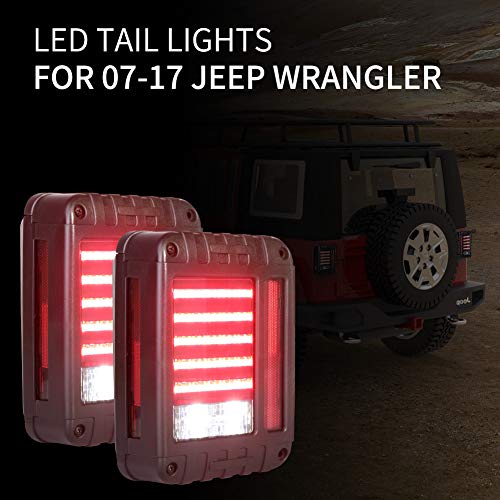 Liteway LED Tail Lights for 0717 Jeep Wrangler Reverse Light Turn