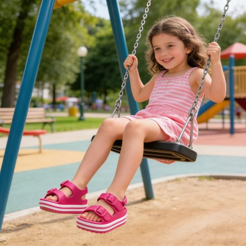 Image of Toddler Buckle Sandals Open Toe Water Sandal with Adjustable Back Strap for Boys Girls