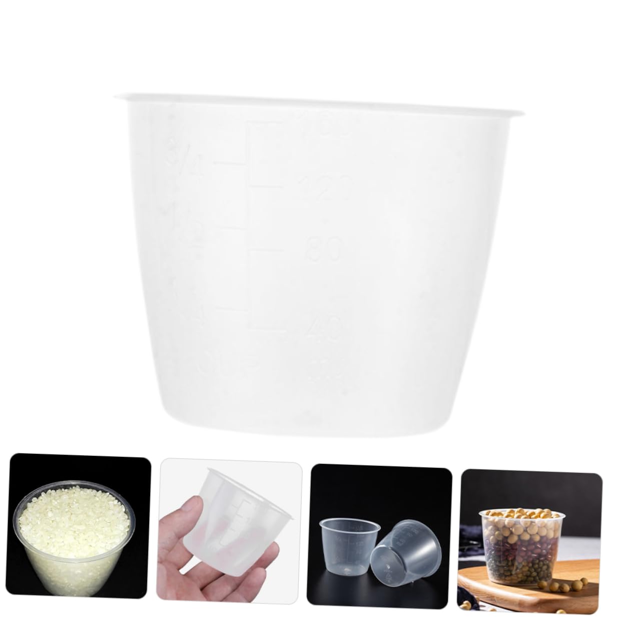 Cabilock 60 Piezas Taza Medidora para Olla Arrocera Vaso Medidor Graduado Vaso Medidor De Liquidos Vaso Medidor De Base Redonda Cucharada De Grano De Vaso Medidor De Escala Páginas