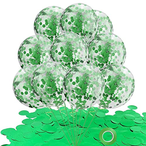 Grüne Luftballons,Konfetti-Ballons 12" Latexballons Mit Grünen Ballonbögen für Weihnachten,Geburtstag,Hochzeit,Babyparty Cover