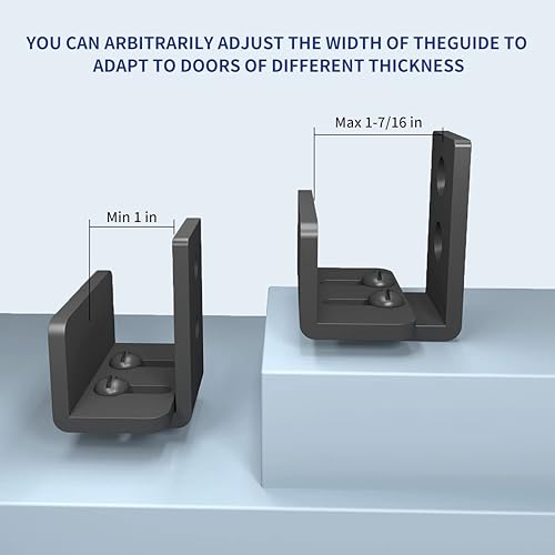 Miniatura 5 de Bdmetals Bdmetals - Guía de suelo para puerta corrediza de granero, guía inferior de puerta ajustable en forma de U, diseño de fondo empotradoplano,