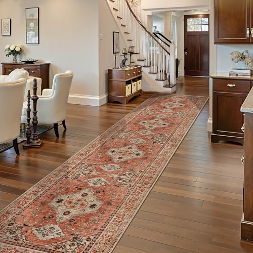 Image of Boho 16ft Runner Rug for Hallways 2.6x16 Washable Runner Rug Non Slip