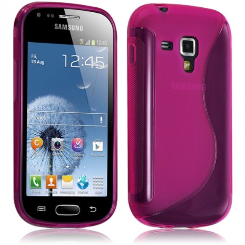 Seluxion - Housse étui Coque Gel Vague pour Samsung Galaxy Trend Couleur Rose Fushia