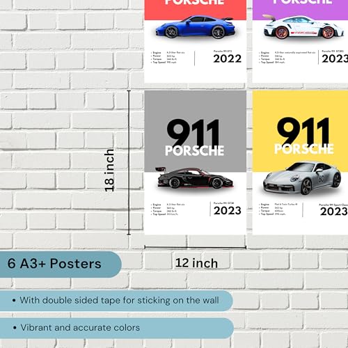 Image of Good Hope Set Of 6 Supercars Artwork Posters For Wall Room office Bedroom Living Home Decoration hostel boys (12 x 18 IN Unframed)